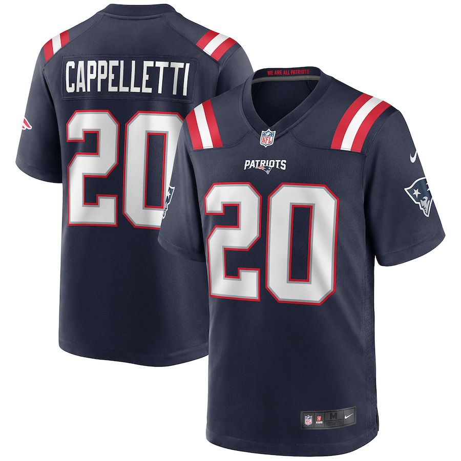 Men New England Patriots #20 Gino Cappelletti Nike Navy Game Retired Player NFL Jersey